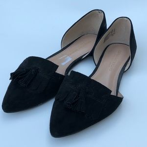 pointy toe flat suede shoes by Christian Siriano